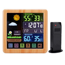 HBJWOV Multifunctional Touch Screen Key Weather Clock Color Indoor and Outdoor Hygrograph(E)