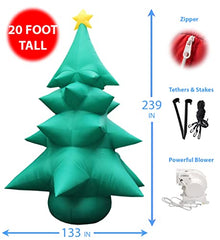 20 Foot Tall Inflatable Christmas Tree with Star