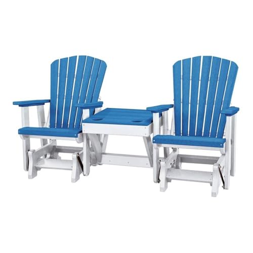 American Furniture Classics 515BW-K Double Center Table Glider, Blue