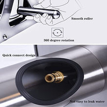 FKTHYO Portable Stainless Steel Hose Reel, Wall Mount Metal Hose Holder Garden Water Pipe Rack, Floor Standing Bracket Pipe Storage for Yard Lawn Farm Patio (B)