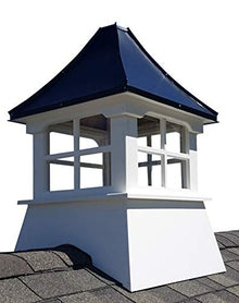 Accentua Monterey Cupola 24 in. Square 39 in. High White with Black Aluminum Roof