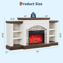 Homhougo Fireplace TV Stand for 80", Farmhouse Wood Entertainment Center