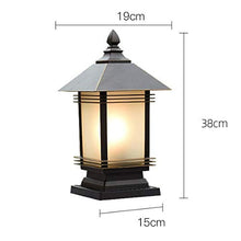 Black Pillar Lamp Yard Patio Garden Porch Waterproof Outdoor LED Landscape Wall Lamp