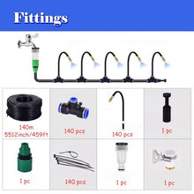 360° Rotation Outdoor Misting Cooling System, Modular Plant Watering Kits for Garden/Lawn/Greenhouse, Misting Line Kit for Farm(5512in/140m/459ft)