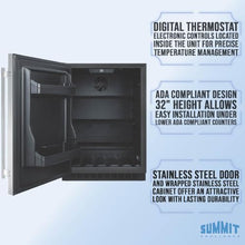 Summit 24" Built-In Refrigerator, Stainless Steel Wrapped - AL54CSSLHD
