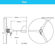 FLTXNY POWER Wind Turbine 2000W AC 48V Home Use Horizontal Wind Generator Kits 3 Blades with Digital MPPT Controller to Charge Batteries Off Grid System for Home, Boat, Marine, Garden