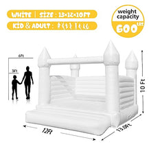 OZIS White PVC Inflatable Bounce House Castle 13x12x10FT with Blower