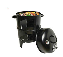 Metal 3 in 1 BBQ Grill Roaster Smoker Steamer Barbecue Portable Outdoor Camping Charcoal Stove Cooking Tools Accessories