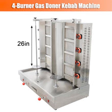 EQCOTWE Commercial LPG Gas Shawarma Machine Rotary Gyro Kebab Grill 110V