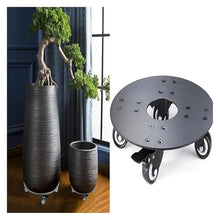 bogniga 2pcs Heavy Duty Flower Pot Rack Universal Flower Pot Wheels Round Metal Tray Plant Movable Rolling Potted Plant Stand with Rollers(16in)