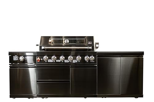Luxuria Spas Flame Pro Series 6-Burner Modular Kitchen Black