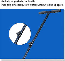 Snow Shovel with Wheels Heavy-Duty Wheeled Snow Shovel Adjustable Aluminum Alloy Handle Efficient Snow Removal Tool Suitable for Cleaning Lanes Roads Sidewalks Snow Pusher