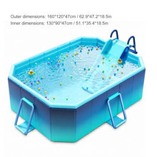 Large Above Ground Pool, Rectangular Swimming Pool with Slide for Family