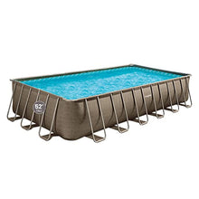 Funsicle Oasis Designer Rectangular Frame Pool Set Brown Basket