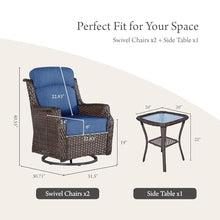 Patio Wicker Swivel Rocker Chair with 6-Inch Cushions, 360° Rocking