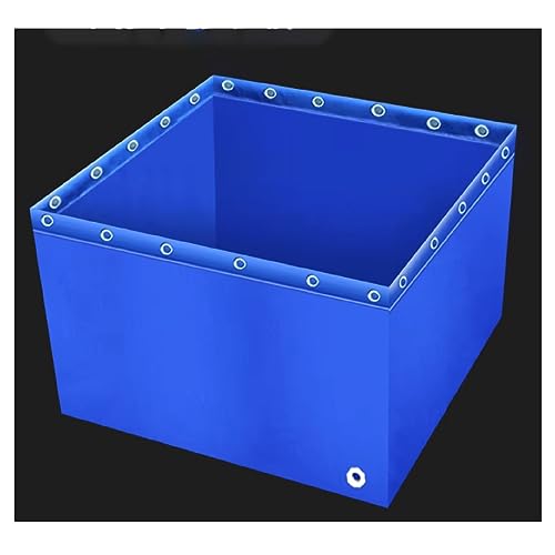 PHLEPS Thickened Folding Canvas Fish Pond, Large Tarpaulin Fish Pond Scratch-Resistant Wear-Resistant for Water Storage, Fish Farming, Shrimp Farming, Hydroponic Plants Frame Not Included (Color : Bl