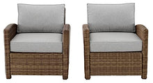 Crosley Furniture Bradenton 2-Piece Outdoor Chair Set Brown with Gray Cushions