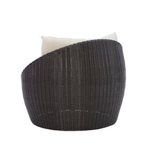 Linon Rowan Brown and Cream Oversized Resin Wicker Outdoor Snuggle Chair