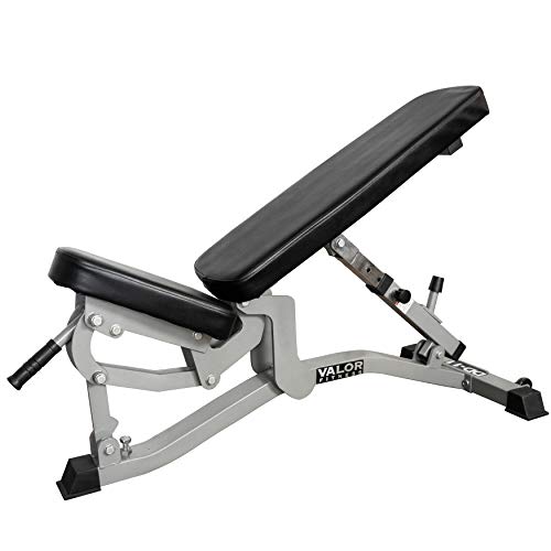 Valor Fitness Adjustable Weight Bench for Flat/Incline Bench Press with Wheels Black