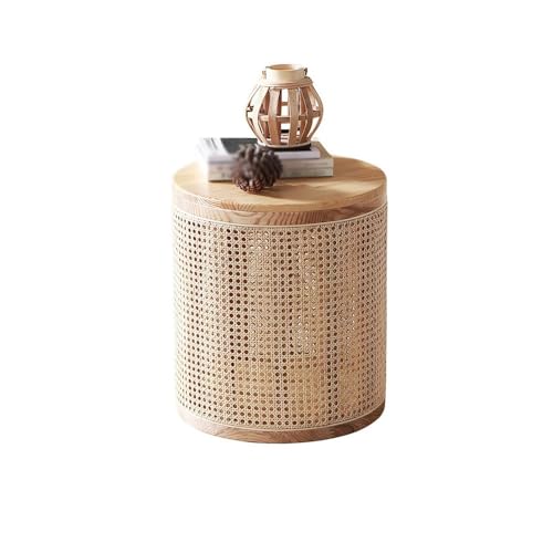 Chicken Couch End Table Rattan Living Room Side Table Round Living Room Sofa Coffee Table Balcony Leisure Storage Corner Table Corner Tables for Living Room