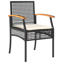 YNGBHFNOP Modern 7-Piece Garden Dining Set, Black Poly Rattan Outdoor Patio Furniture Set with Table and 6 Chairs, All-Weather Wicker for Terrace, Backyard, Poolside Dining and Entertaining