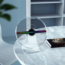 Rechargeable Table Top 3D Hologram LED Fan Small Size with High Capacity Battery