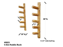 Log Kayak Rack 5 Slot Paddle Board and Fishing Pole Log Rack Natural
