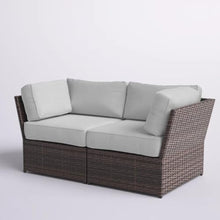 callmego Fully Assembled Outdoor Wicker Loveseat with Plush Cushions – Weather-Resistant Patio Seating for Deck or Garden