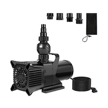 Submersible Water Pump with 3 Nozzles 2100r/Min 20 FT Max Lift Cyclone Pond & Fountain Pumps for Waterfall Hydroponics(540W 8000GPH 7.9M)