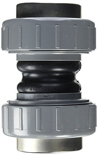 Spears Manufacturing EJ21-CSR Series CPVC Expansion Joint with EPDM Seal, Vacuum Rating 26" Hg, 3" Stainless Steel Reinforced NPT Female, Stainless Steel