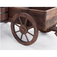 SUNESA Plants Flower Pots Creative Wood Rotatable Four-Wheeled Flower Pots Flower Wagon Flower Box Outdoor Patio Decorative Flower Stand Gardening Pot