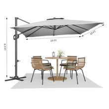 MOVECOM 10x10 FT Offset Patio Umbrella with Base Included, 360° Rotation Large Square Cantilever Umbrella, Outdoor Sun Shade with Easy Tilt for Pool, Backyard, Deck, Garden, Navy Blue