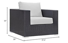 Home Square 2 Piece Rattan and Aluminum Outdoor Patio Chair Set - Espresso/White