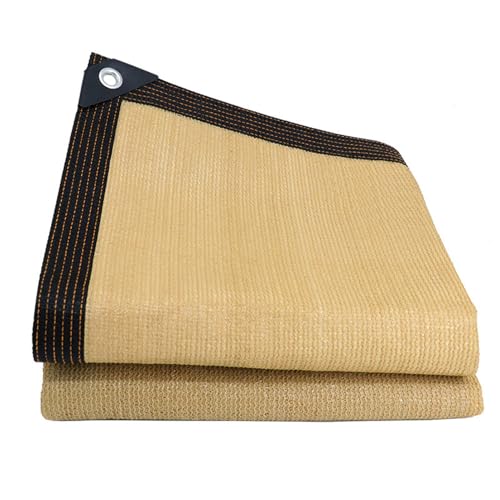 GJZDPMY 12x30m Beige Shade Netting with Grommets, Sun Protection for Home Plants, Balcony, Terrace, Greenhouse - Garden Shade Cloth for Optimal Sunlight Control