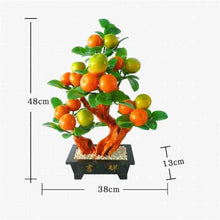 YXIANG56Q Fake Plants Bonsai Jade Orange Tree, Desk Display Fake Pot Ornaments Home Office Bedroom Living Room Bonsai Tree