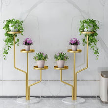 MIIKHI Plant standPlant Shelf, Multiple Flower Pot Holders, Metal Planter Rack, Plant Display Stand for Garden, Patio, Lawn, Balcony, Patio, Living Room, Bedroom, Balcony, Black