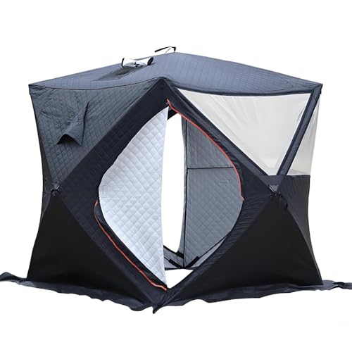 QITUJOUR 3-Layer Dry Sauna for Home Use, Portable Ice Fishing Winter Tent with Smoke Vent, Insulated Ice Fishing Tent Camping Tents for Home Garden, Camping, Other Locations