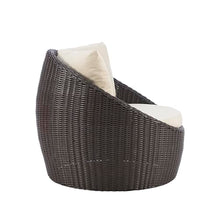 Linon Rowan Brown and Cream Oversized Resin Wicker Outdoor Snuggle Chair
