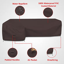 Patio Sectional Sofa Cover 18 Oz - 100% Waterproof & Weather Resistant PVC Coated 83" x 104" x 31" x 32" L Shape Sofa Cover for Indoor/Outdoor (Left Side Sofa, Coffee)