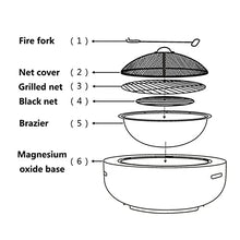 Outdoor Fire Pit Fire Pit Outdoor Barbecue Grill,3 in 3 Garden Fire Pit with BBQ Grill Shelf, Multifunctional Fire Pit for Heating/BBQ for Heating/BBQ Fire Bowls Grill Barbecue Rack