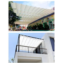 GZHERVICES Gazebo Canopy Cover, Retractable Wave-Shaped Sunshade, Gazebo Roof Sun Sail, Outdoor Fabric Cover, Suitable for Deck, Patio, and Backyard, Beige(4.5x5m)