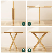 JKSVTF Outdoor Tables Chairs Folding Garden Bistro Set, Wooden Balcony Table, Patio Bistro Set with 2 Chairs 1 Side Table, Outdoor Garden Furniture
