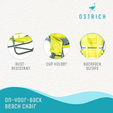 Ostrich The Heavy-Duty Backpacker, Portable Beach Chair w/Face Hole, 4 Pack