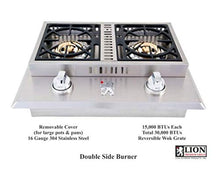 AMS Fireplace Lion 32" Grill Package w/double door, Roll-Out Propane Tank and double side burner | NG
