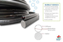 BUBBLE TUBING (½ in – Fine Bubble self-Sinking Diffuser Airline for Pond & Water Garden Aeration | High Oxygen Transfer, aerates and de-ICES Ponds, Easy Installation (50')