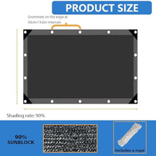 LJTGFHP 90% Garden Shade Cloth, 26 x 38 FT HDPE Mesh Tarp with Upgraded Grommets, UV-Resistant Outdoor Sun Shades for Greenhouse, Garden, Patio Plants, Pergola,Balcony