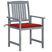 KUTYWEXFM 8 Piece Solid Acacia Wood Patio Chairs with Cushions Gray