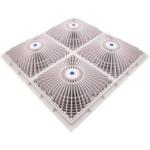 Main Drain Cover, Aquastar MoFlow,(4) 9" Square,w/Frame,White 18MF101