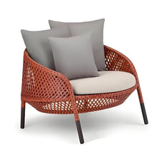 Apk i bc Terrace Rattan Single Creative Leisure Chair, Lightweight and Easy to Move, Suitable for Outdoor Seaside Use, Equipped with 3 Pillows and 1 Cushion(Orange,80 * 85 * 70)