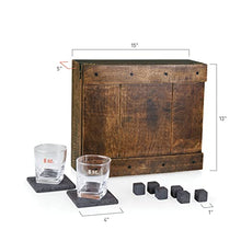 PICNIC TIME Philadelphia Eagles Whiskey Box Gift Set, Oak Wood, One Size, (605-10-509-243-2)